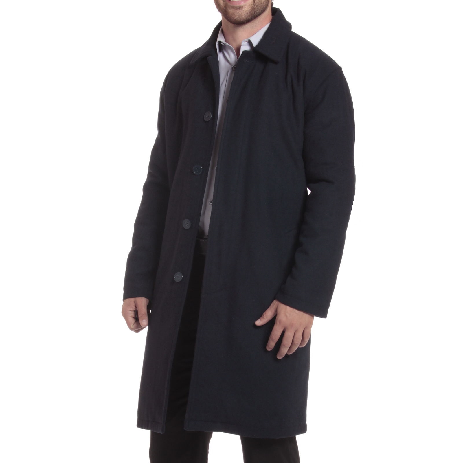Alpine Swiss Men's Zach Knee Length Jacket Top Coat Trench Wool Blend